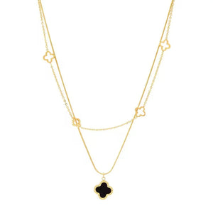 Clover Double Layer Necklace
