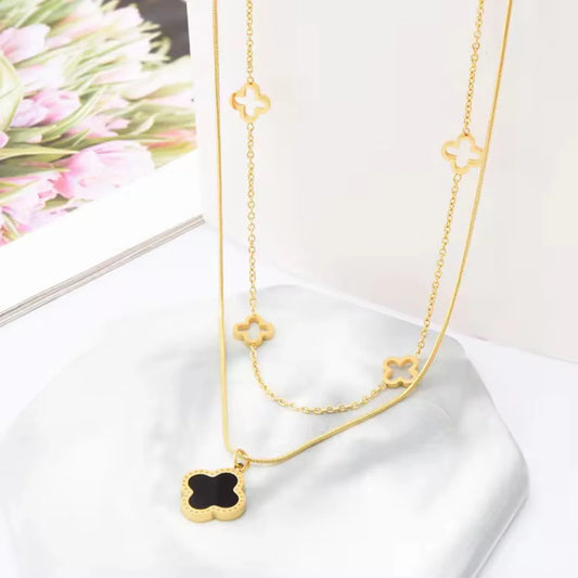 Clover Double Layer Necklace