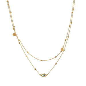 Evil Eye Double Layer Necklace