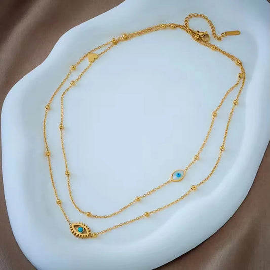 Evil Eye Double Layer Necklace