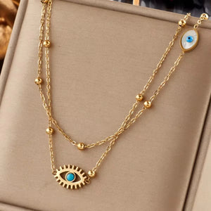 Evil Eye Double Layer Necklace