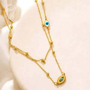 Evil Eye Double Layer Necklace