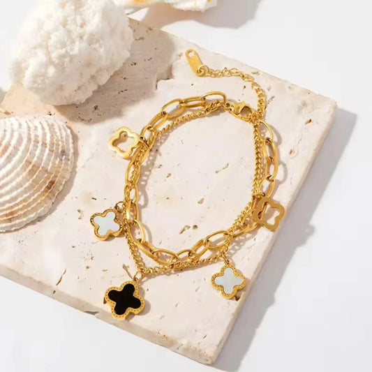 Double Layer Clover Bracelet