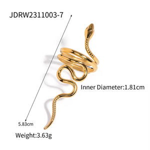 Golden Serpent Wrap Ring
