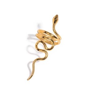 Golden Serpent Wrap Ring