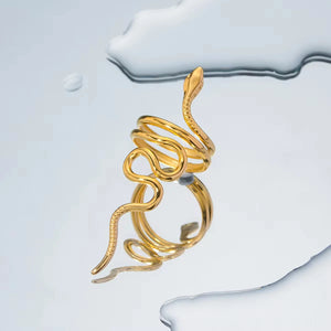 Golden Serpent Wrap Ring