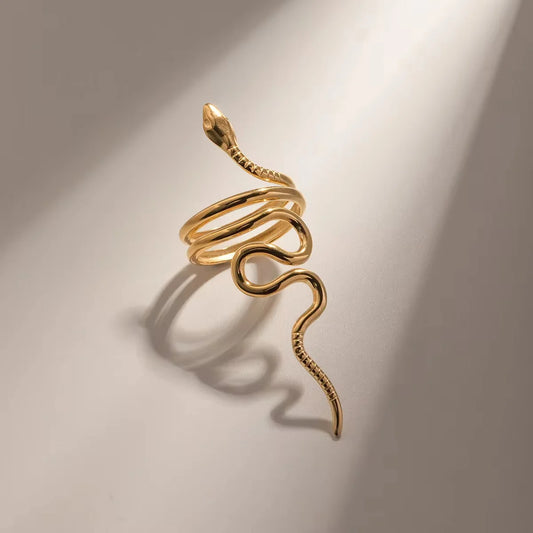 Golden Serpent Wrap Ring