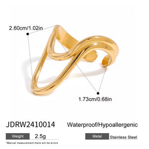 Abstract Wave Gold Ring