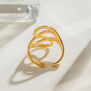 Gold Abstract Adjustable Ring