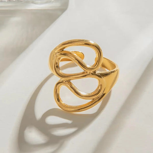 Gold Abstract Adjustable Ring