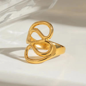 Gold Abstract Adjustable Ring