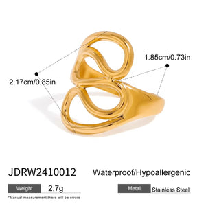 Gold Abstract Adjustable Ring