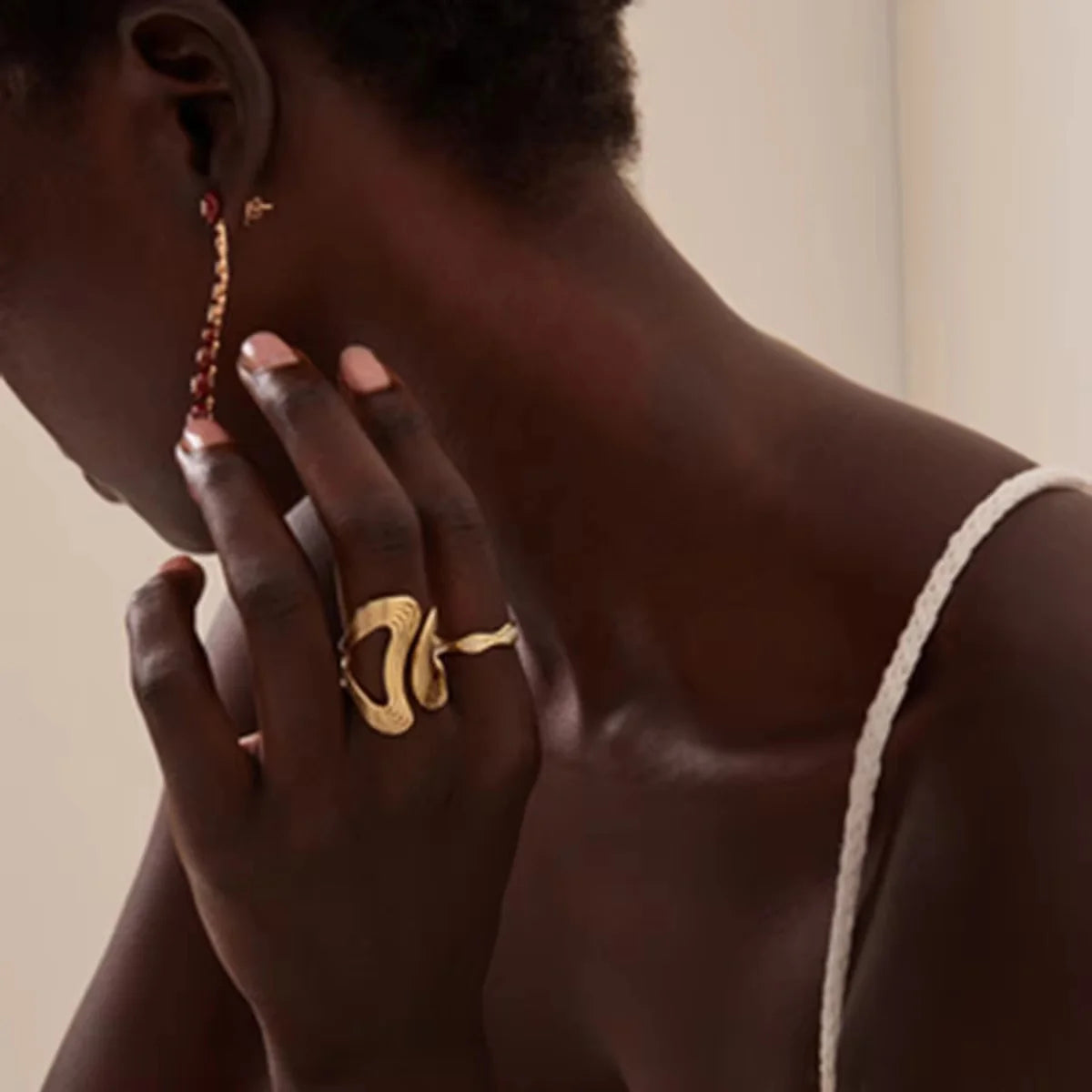 Wavy Abstract Gold Ring