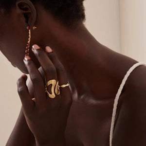 Wavy Abstract Gold Ring