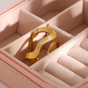 Wavy Abstract Gold Ring