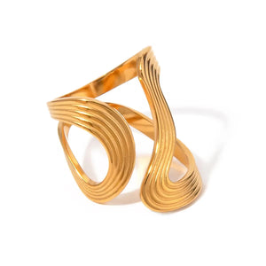 Wavy Abstract Gold Ring