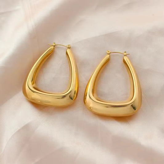 Golden Sculpt Hoop Earrings