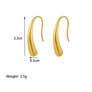 Gold Droplet Hook Earring