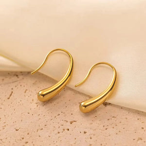 Gold Droplet Hook Earring