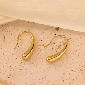Gold Droplet Hook Earring