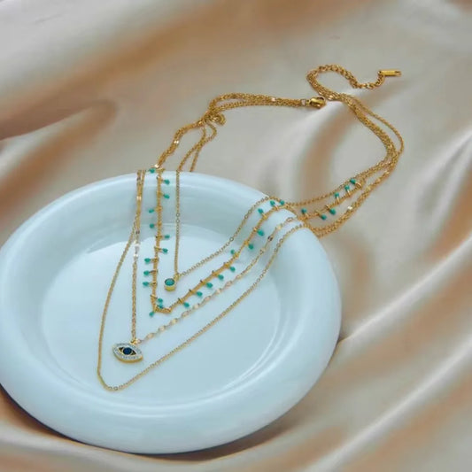 Evil Eye Four Layered Necklace