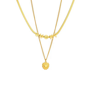 Lucky Letter & Heart Necklace