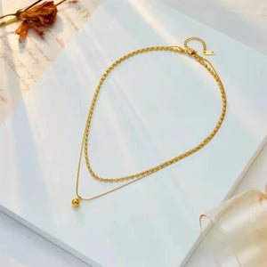 Double Layer Bead Necklace