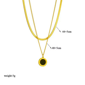 Black Onyx Double Layer Necklace