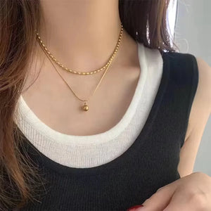 Double Layer Bead Necklace