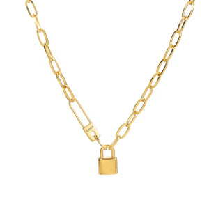 Lock & Link Statement Chain Necklace