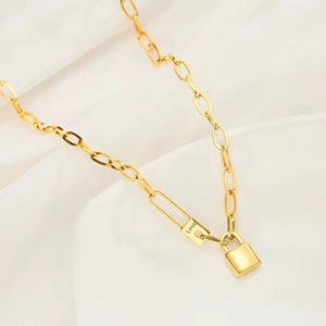 Lock & Link Statement Chain Necklace