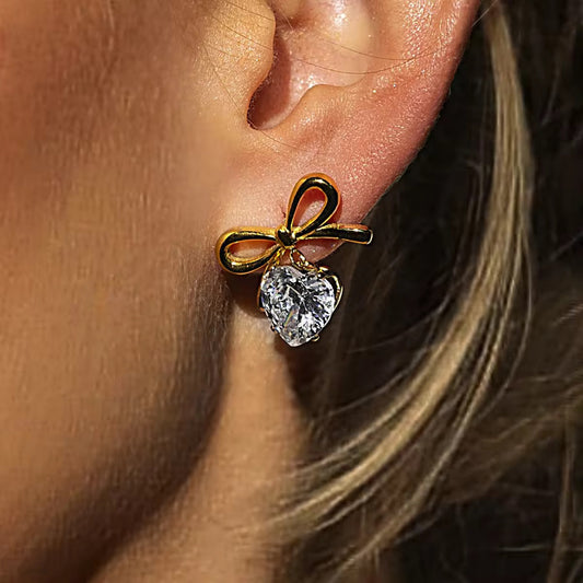 Bow Crystal Studs-Raviva