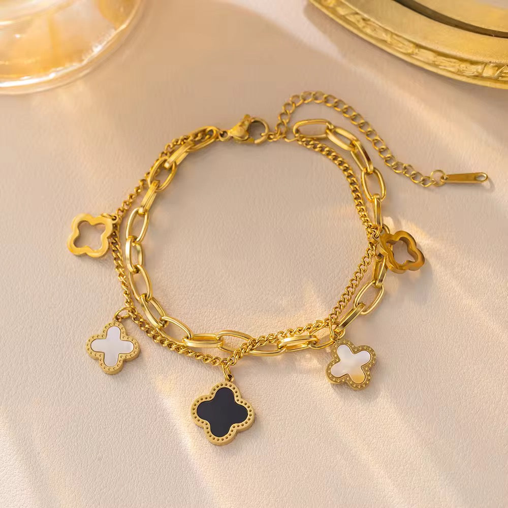 Double Layer Clover Bracelet