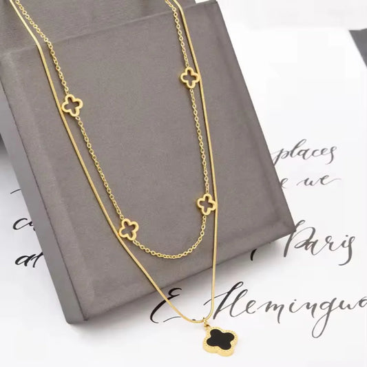 Clover Double Layer Necklace