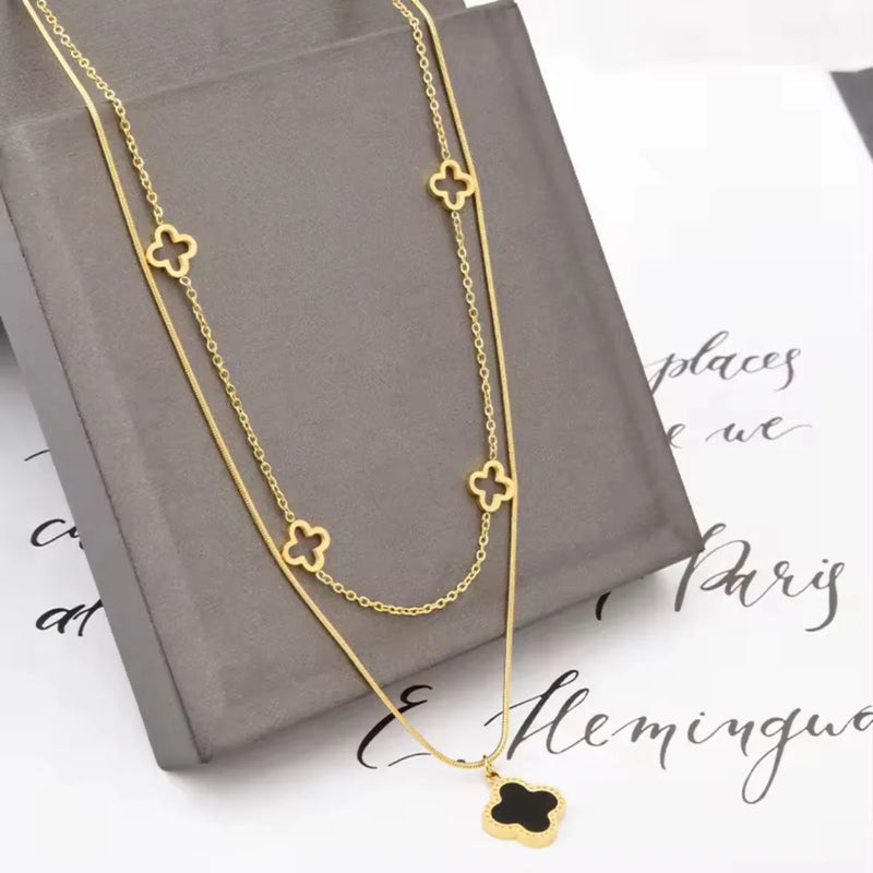 Clover Double Layer Necklace