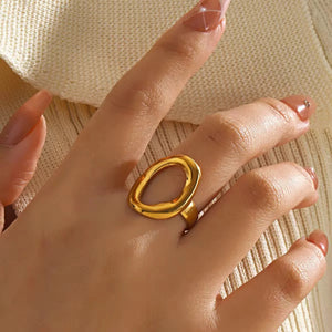 Golden Abstract Open Ring