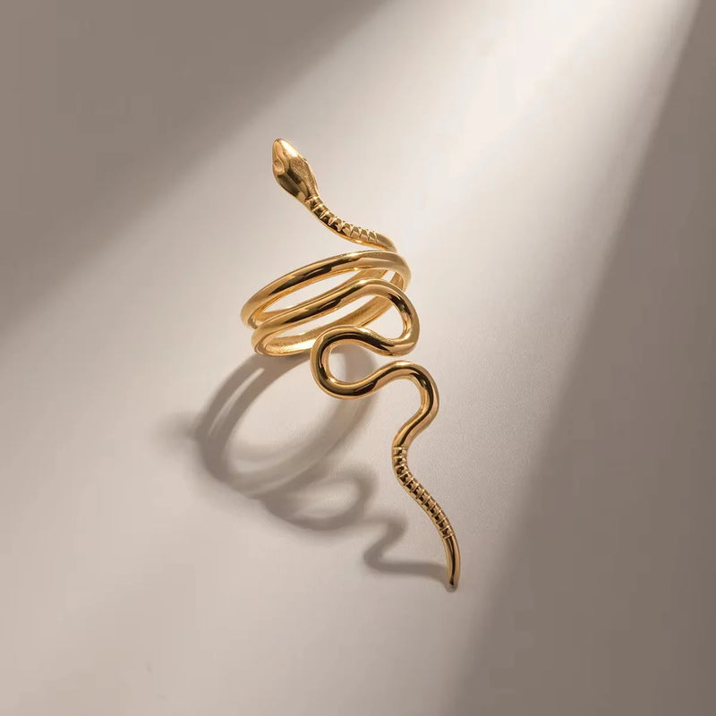 Golden Serpent Wrap Ring