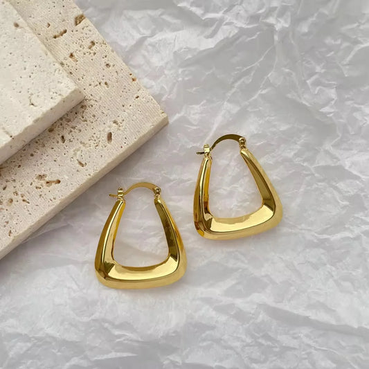 Golden Sculpt Hoop Earrings