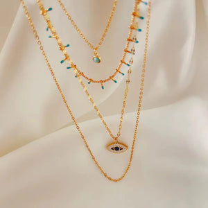 Evil Eye Four Layered Necklace