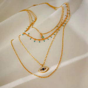 Evil Eye Four Layered Necklace