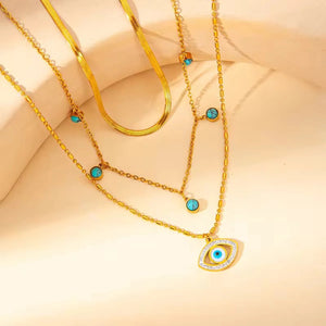 Turquoise Evil Eye Layered Necklace