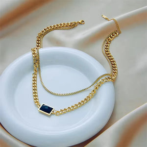 Midnight Rectangle Necklace