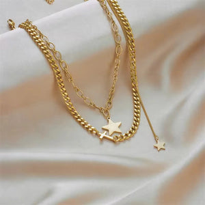Cross & Star Layered Necklace