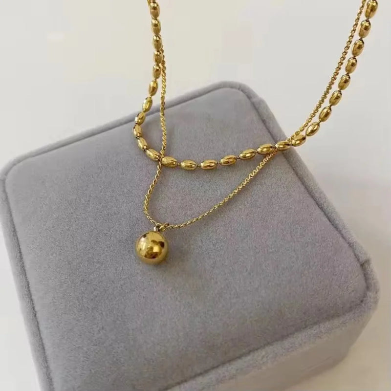 Double Layer Bead Necklace