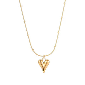 Golden Pulse Heart Necklace