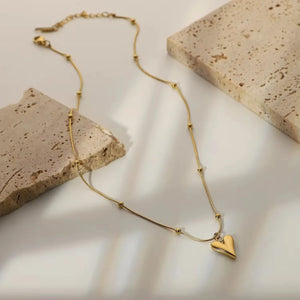 Golden Pulse Heart Necklace