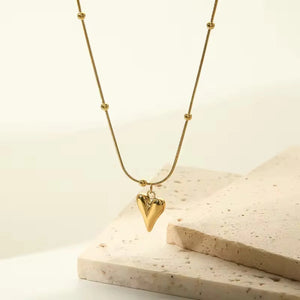 Golden Pulse Heart Necklace
