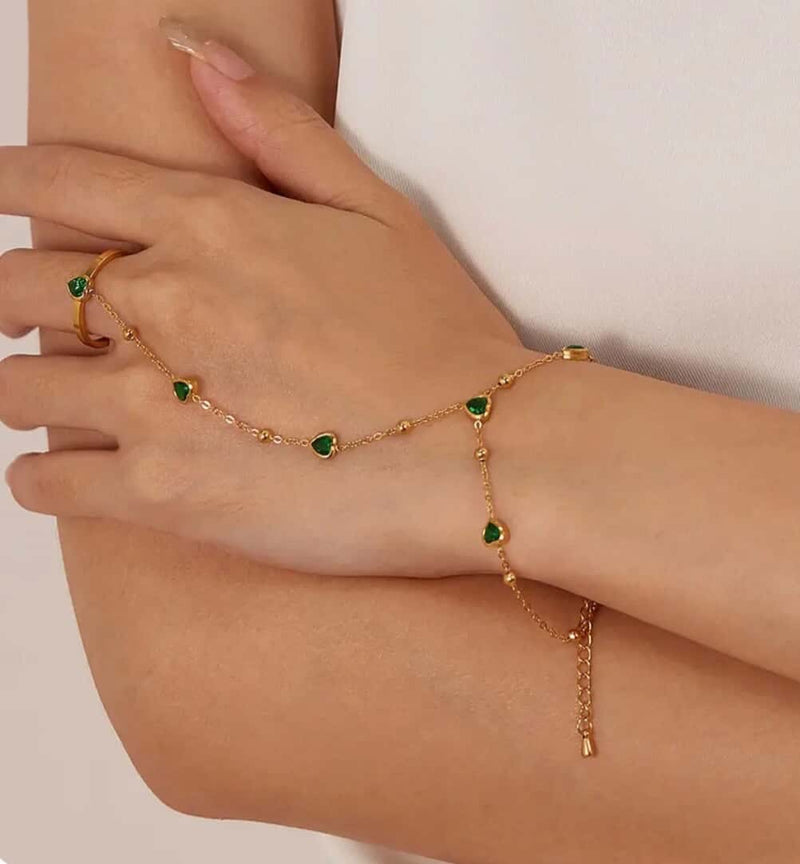 Emerald  Ring Bracelet
