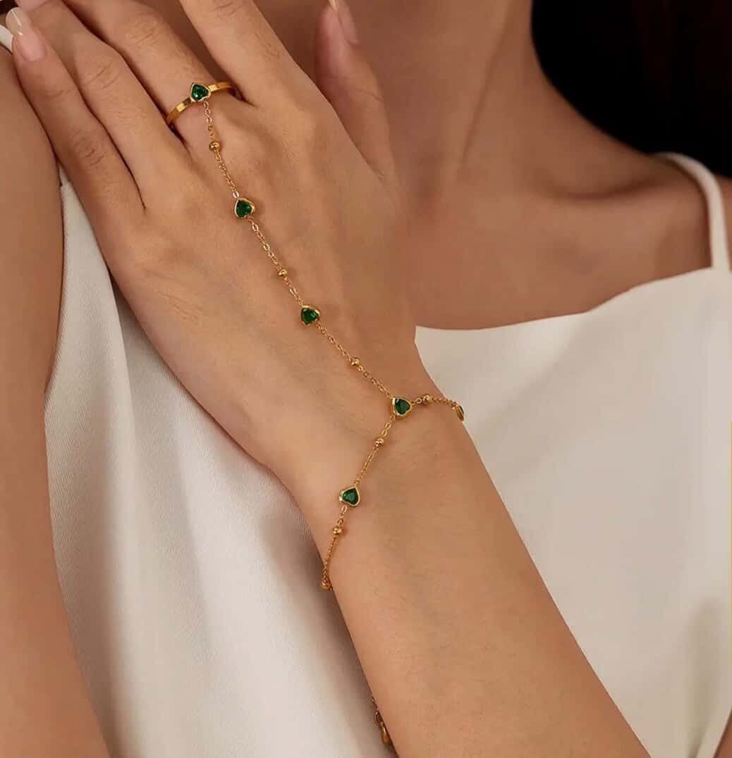 Emerald  Ring Bracelet