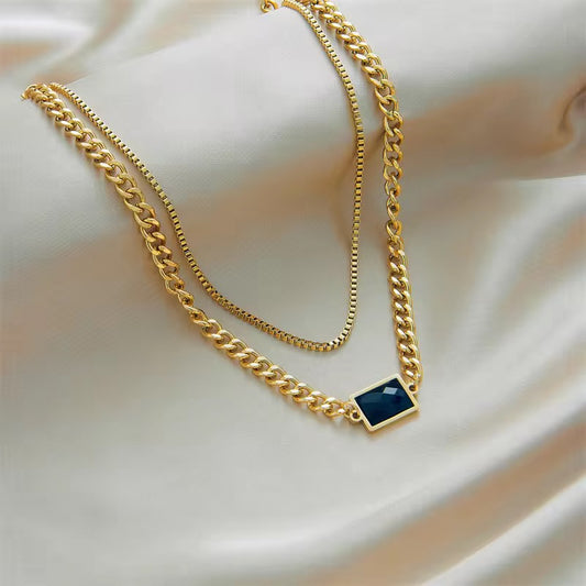 Midnight Rectangle Necklace